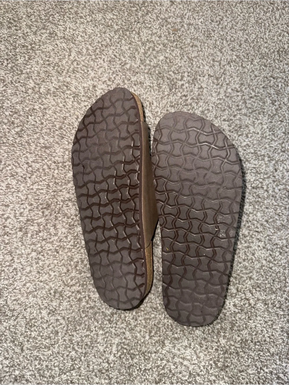 Women's Brown Double-Buckle Slide Sandals